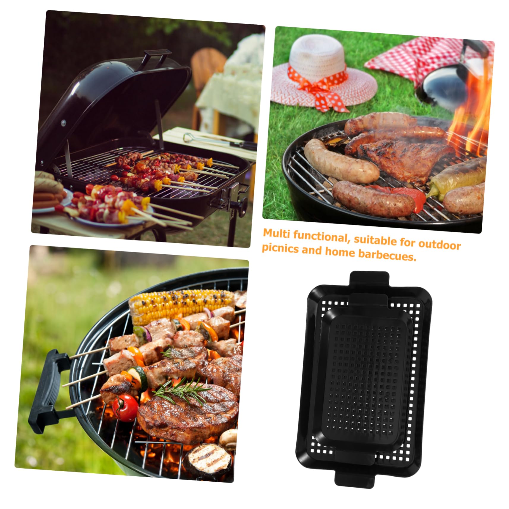 TOYANDONA 2piezas Placa De Parrilla Antiadherente con Agujeros Bandeja Resistente para Hornear para Pescado Carne Camarones y Verduras Exteriores