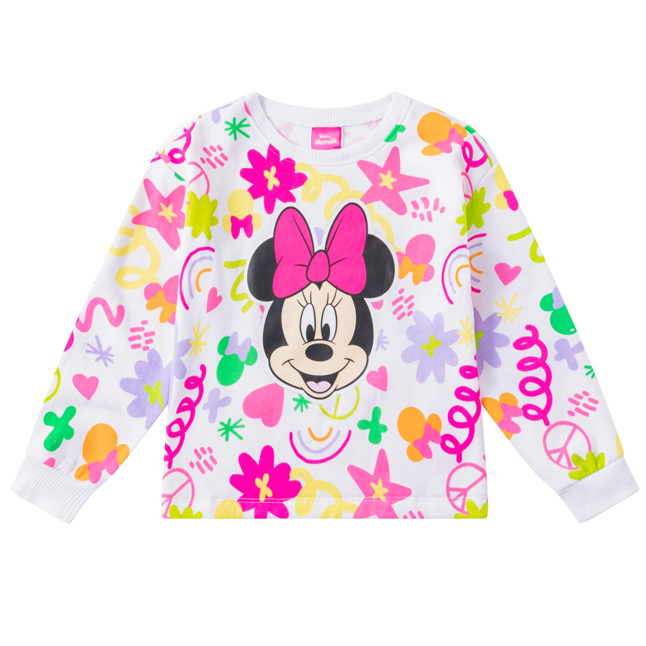 Disney Minnie Mouse - Conjunto de sudadera de 3 piezas, camiseta y pantalones cortos para niñas pequeñas y grandes