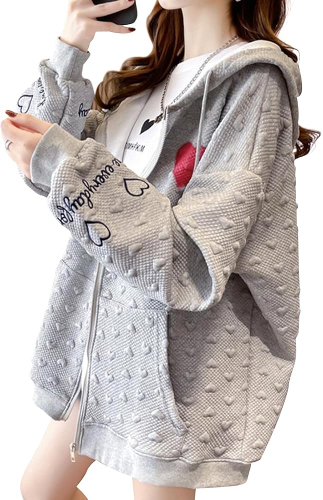 タグ新品☆ハートの総柄レース&ワッペンが可愛い♪フード付きジャンパー☆LL タグ新品☆ハートの総柄レース&ワッペンが可愛い♪フード付き