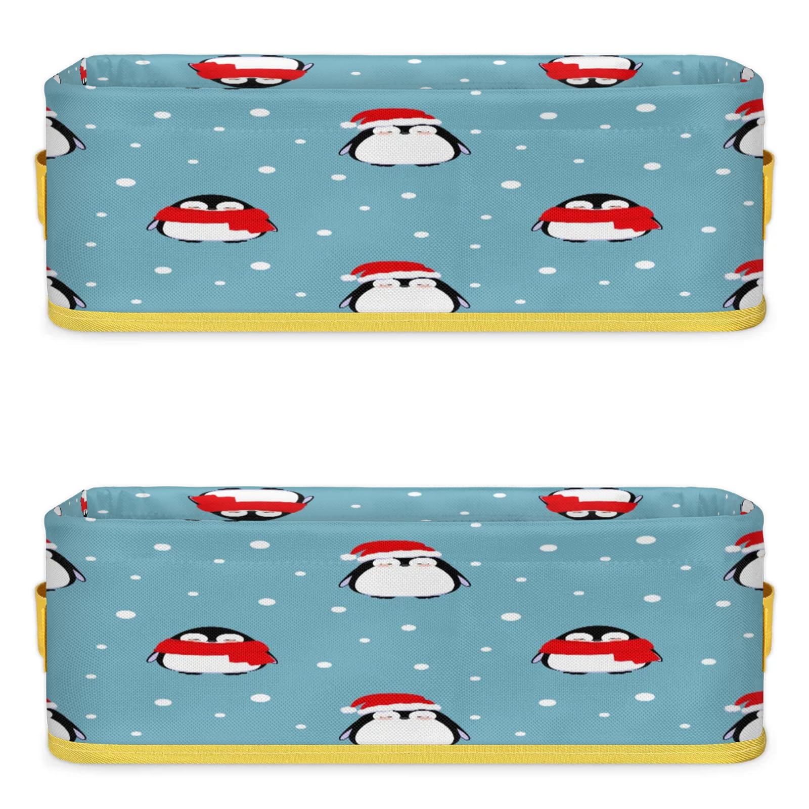 Bathroom Storage Basket Waterproof Foldable Storage Bins with Handles Decorative Toilet Paper Storage Basket for Organizing for House Bathroom Toiletries Set of 2