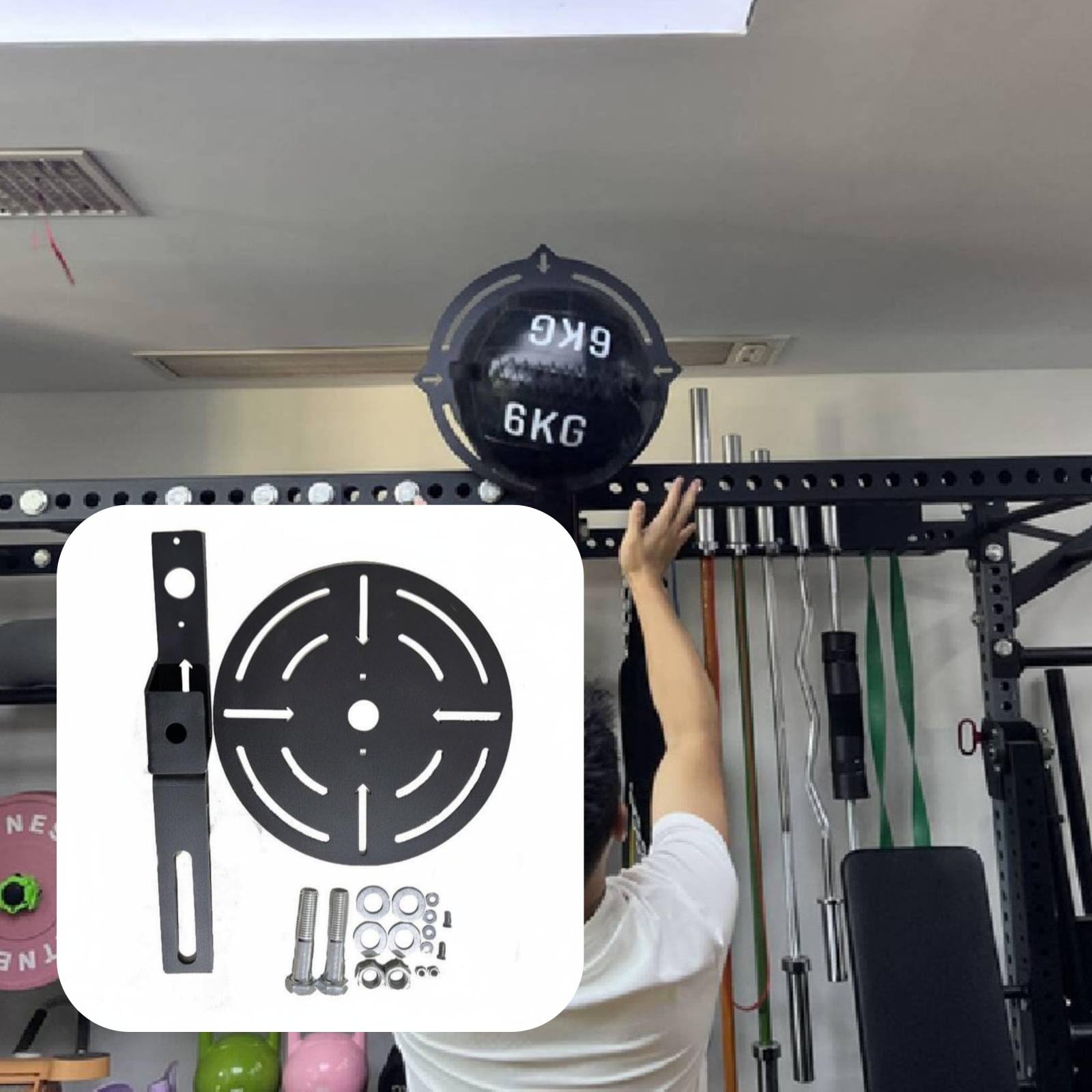 Gym Guía Bola Ejercicio Accesorio Profesional Objetivo de Lanzamiento Placa Robusta de Acero para y Entrenamiento Intenso Adecuada para Práctica en Instalaciones Deportivas