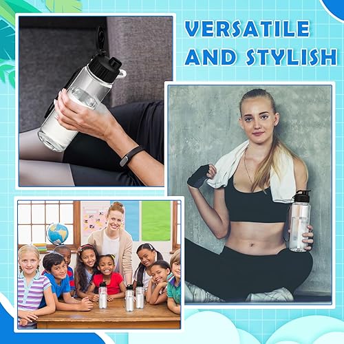 Miniatura 3 de Mifoci 20 botellas de agua de plástico a granel de 17 onzas, botellas de agua de plástico a granel para gimnasio, deportes, botellas grandes