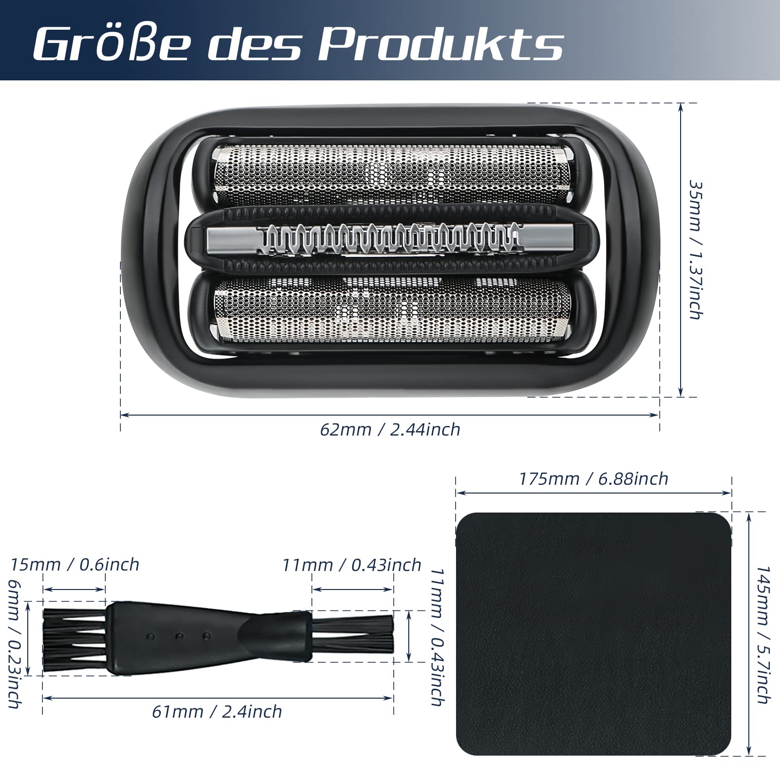 Głowica goląca do Braun Series 5/6 53B, wymienna głowica do golarki elektrycznej, część zamienna kompatybilna z golarką męską