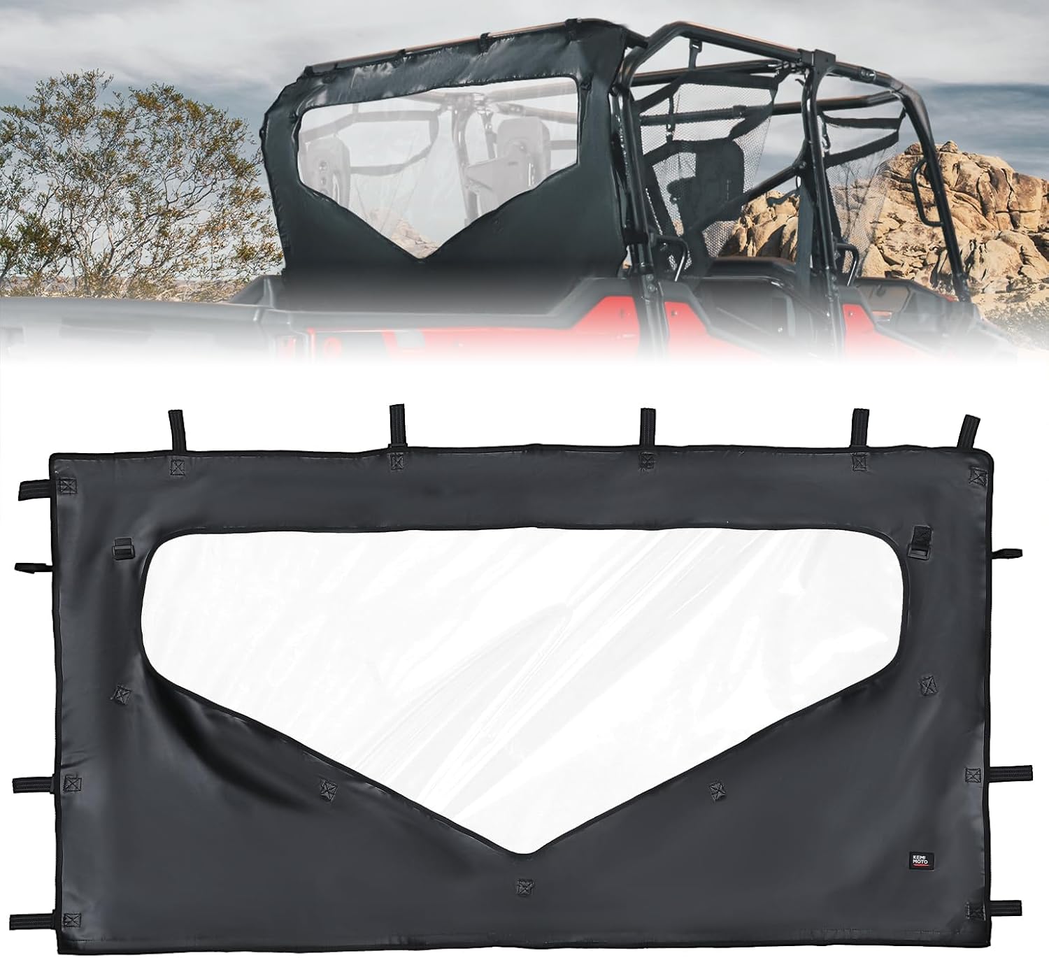 KEMIMOTO UTV Rear Window Compatible with 2016+ Pioneer 1000 2023