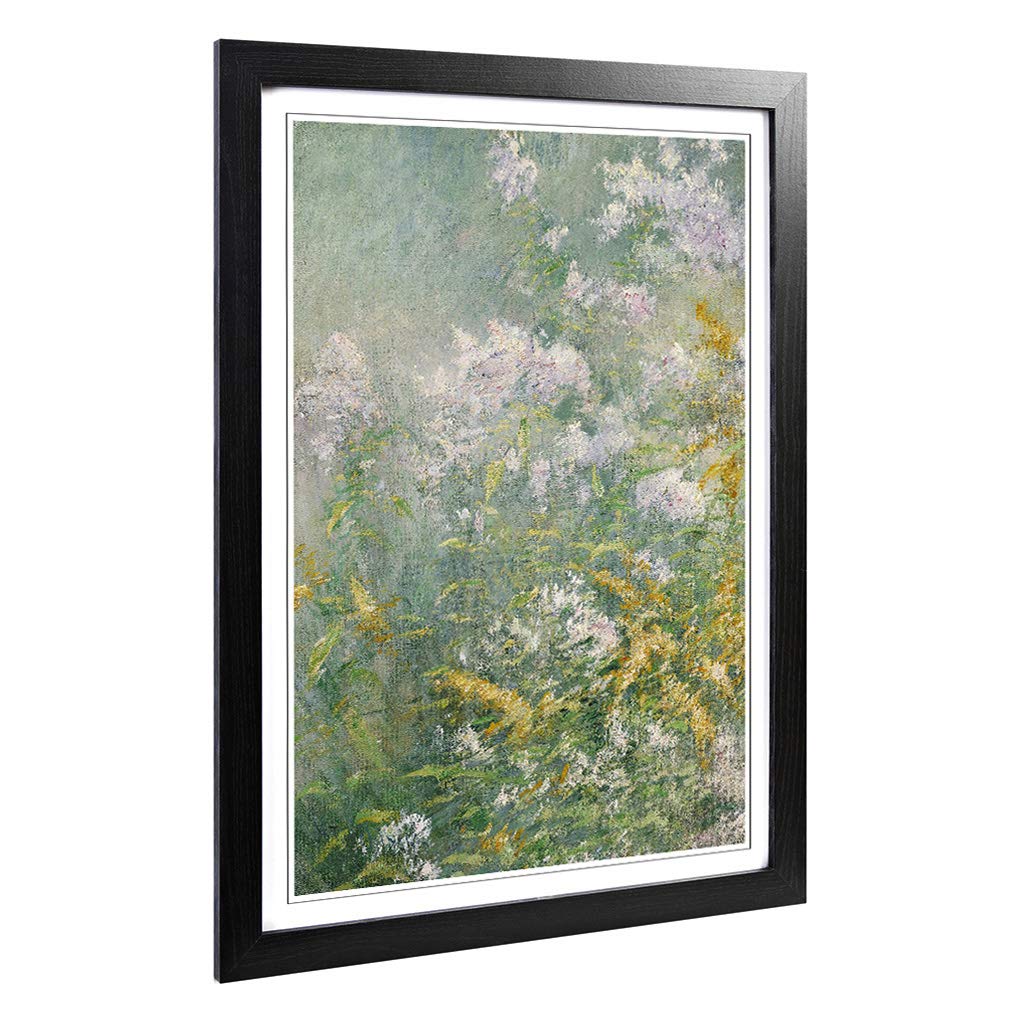 Big Box Art Framed Print of John Henry Twachtman Meadow Flowers Design | Wall Art Picture | Home Decor for Kitchen, Living Room, Bedroom, Hallway, Black, A2 / 24.5x18 Inch / 62x45cm