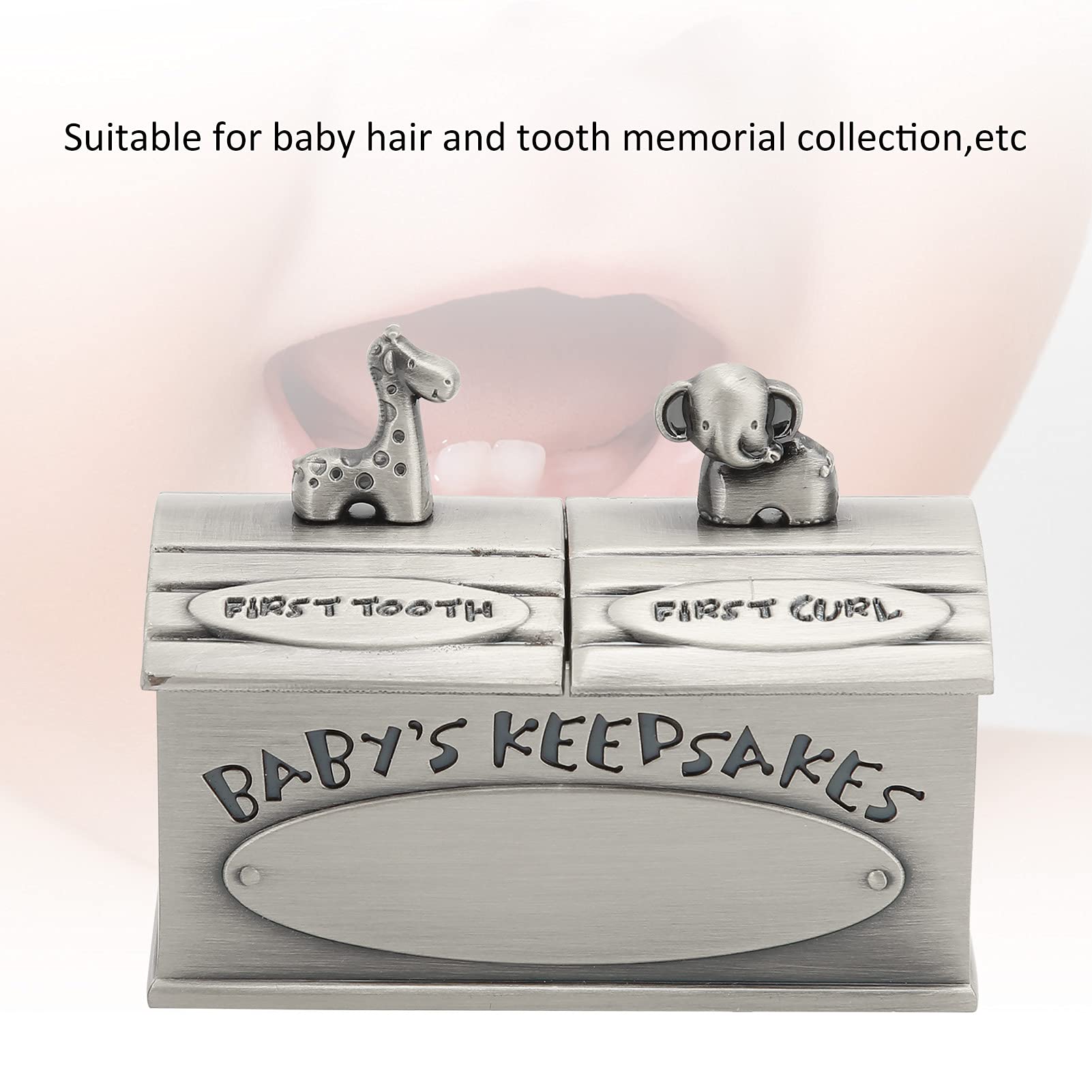 HERCHR Tooth Fairy Keepsake Tiny Tin Box 2.4x1.97x1.38in Memories Keepsake Box for Boy or Girl First Curl and Tooth Case Treasure Chest Curl Organizer Fairy Keepsake Case - Image 4
