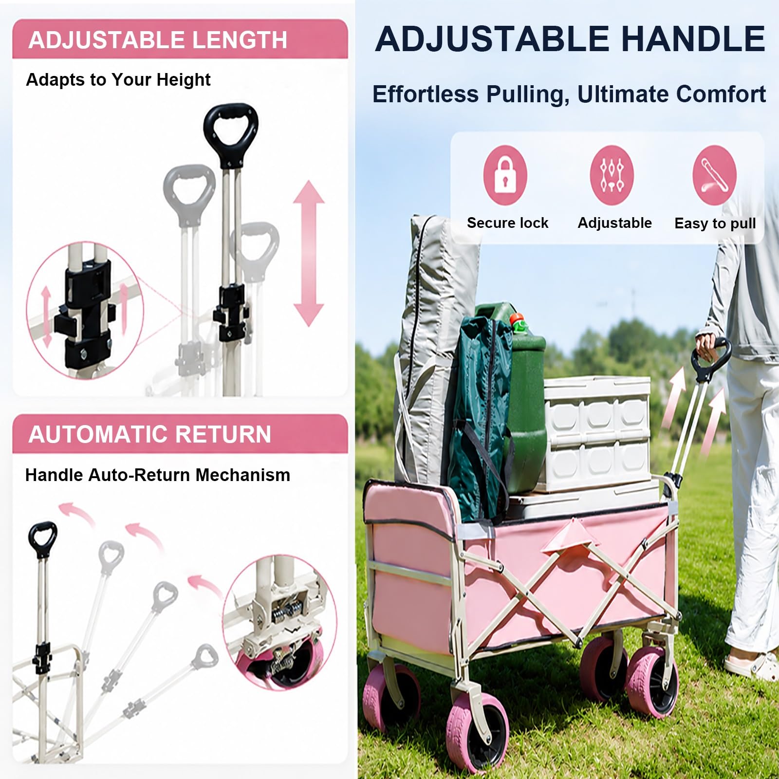 PAKMEZ Carrito De Venta Al Aire Libre, Puesto Móvil De Exhibición De Alimentos(Black,94cm/37in)