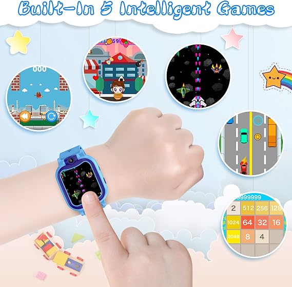 Kids Smart Watch Boys 3-10 Year,Touchscreen Children Digital Watch with Camera Mp3 Pedometer Games Boys Watches Toys Christmas Birthday Gifts- Blue
