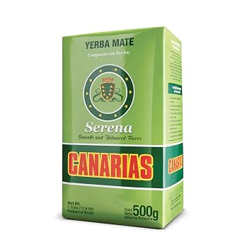 Canarias Serena Yerba Mate Uruguayan Yerba Mate with Herbs | Smooth & Balanced Flavor | Loose Leaf Mate Tea | 500g 17.6 oz