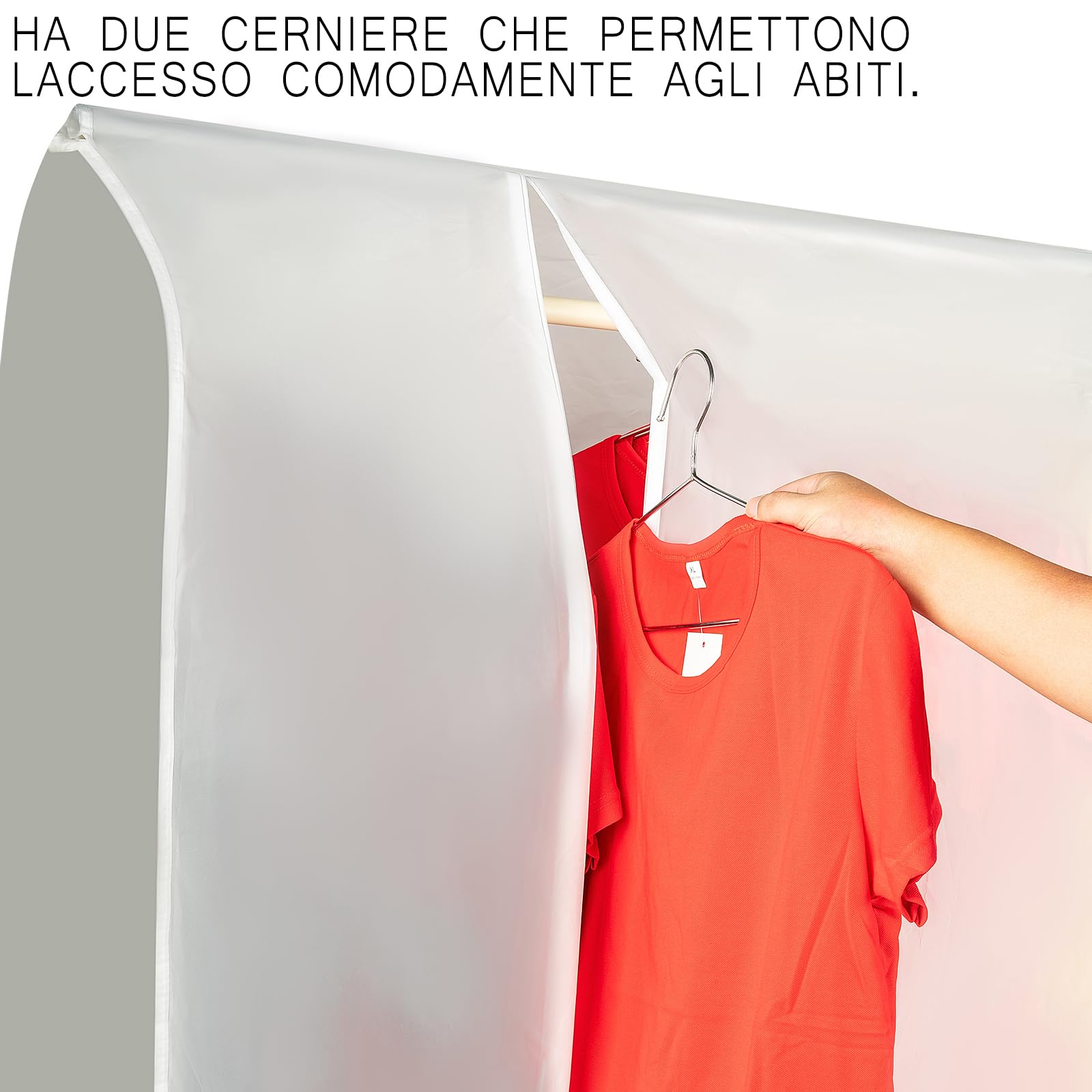 3 Pezzi Custodia Porta Abiti, 60 x 80 cm PEVA Lavabile Buste per Abiti Copertura Vestiti con Cerniera Coprisedili per Vestiti Antipolvere Impermeabili e Anti umidità, per Abiti, Vestiti, Cappotti