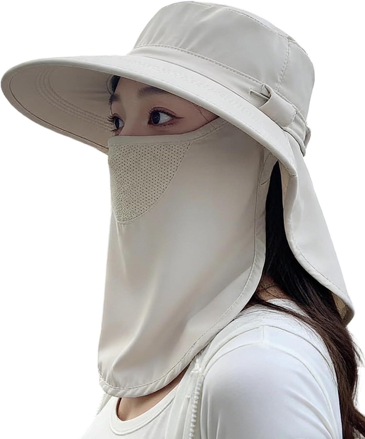 Sombrero de Mujer Verano Protección UV con Cubierta Facial miniatura 1