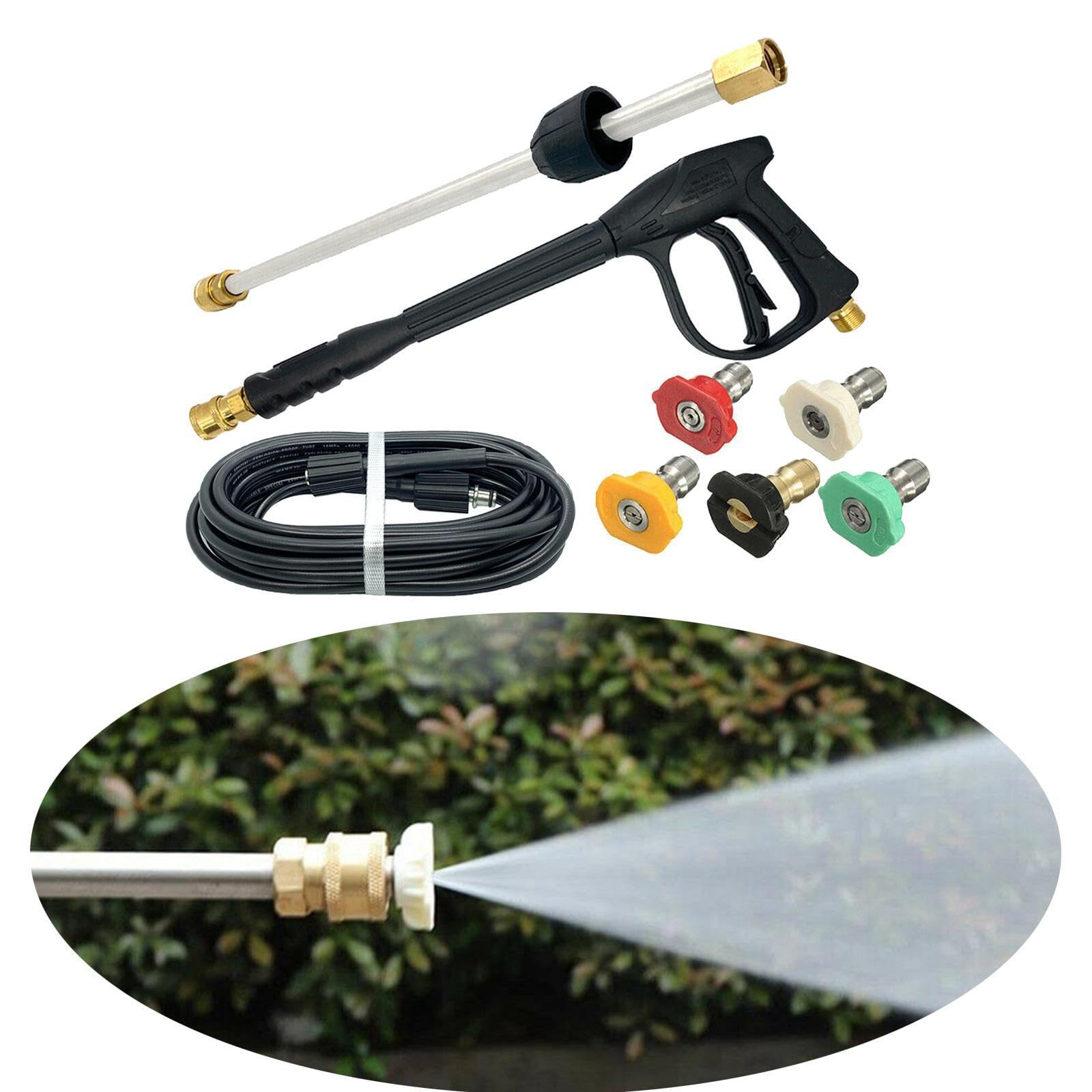 Tubo flessibile di prolunga di,Tubo flessibile da 9 m,45 cm | accessori per idropulitrice con prolunga di pressione e 5 ugelli bonus. La ad acqua è dotata di attacco filettato M22-14 da