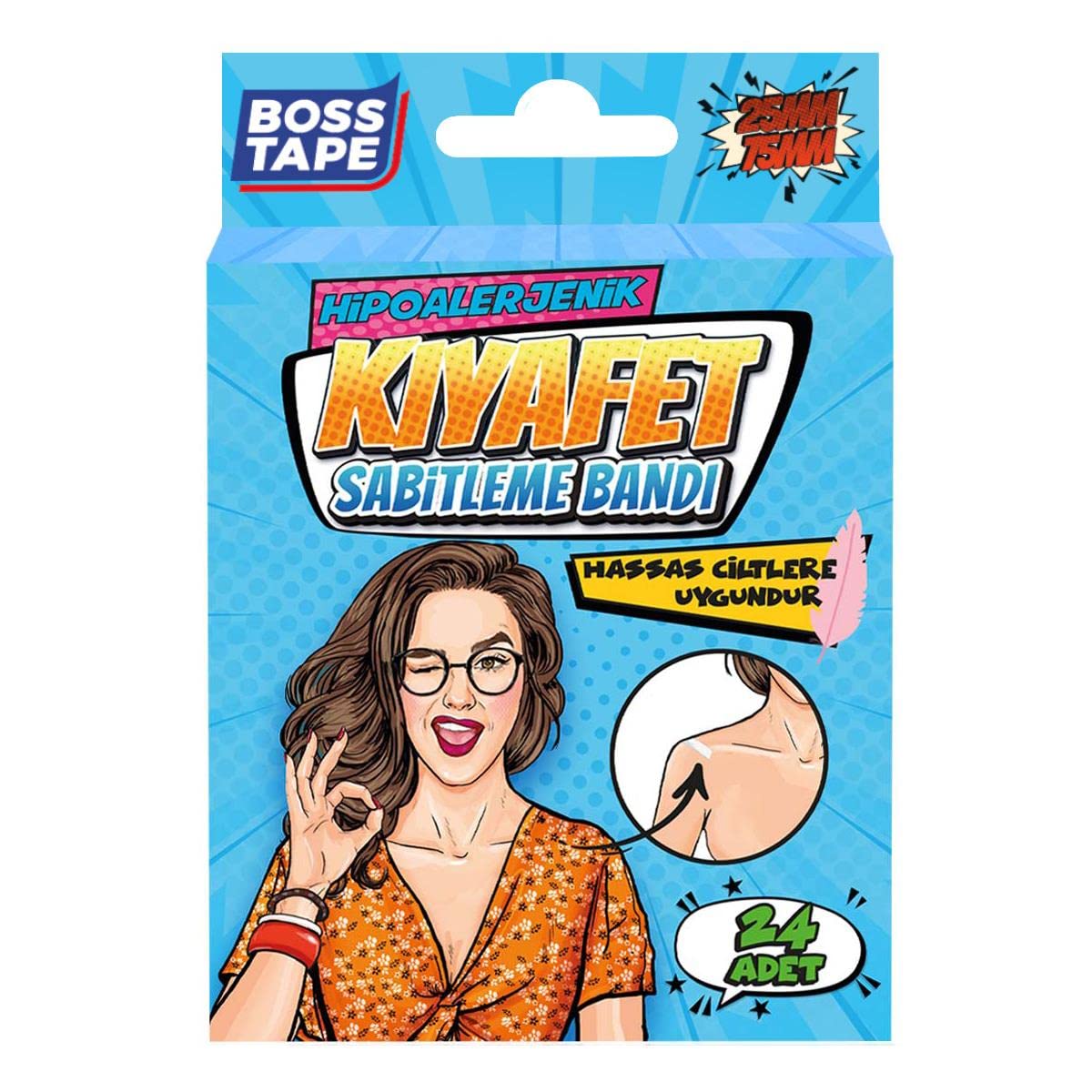 Boss Tape Kiyafet Sabitleme Bandi, 24-Parça, Beyaz