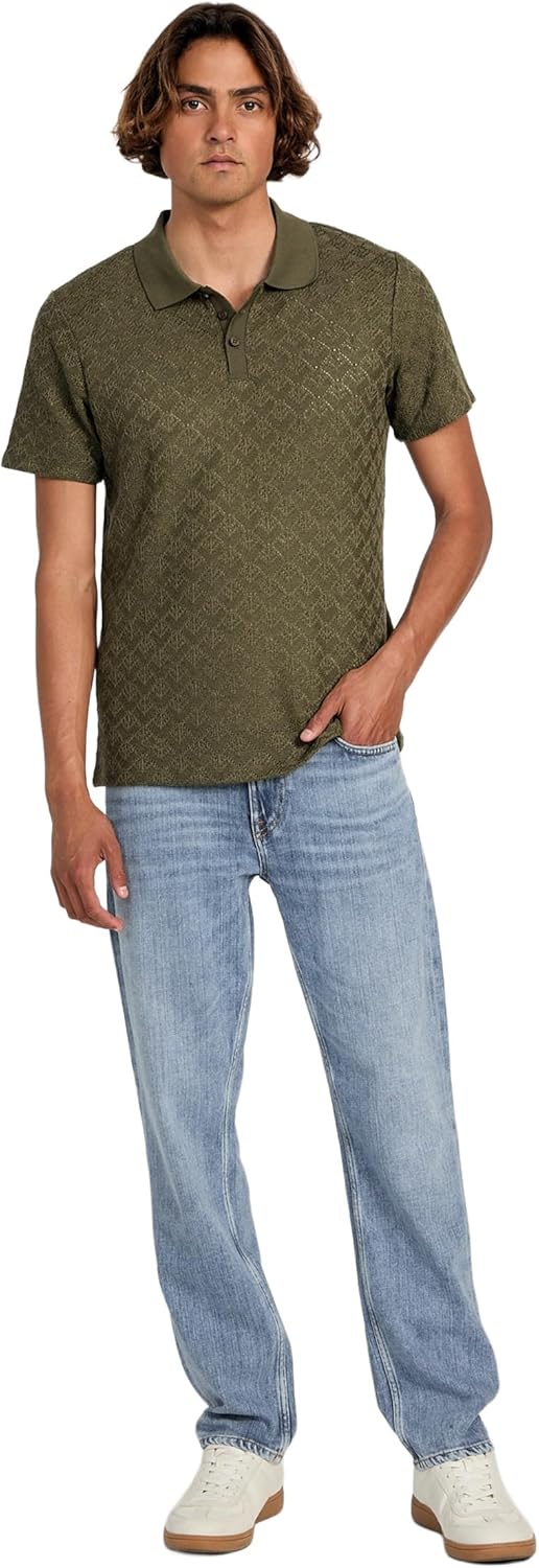 GUESS Mens Short Sleeve Logan Knit Polo - Image 2
