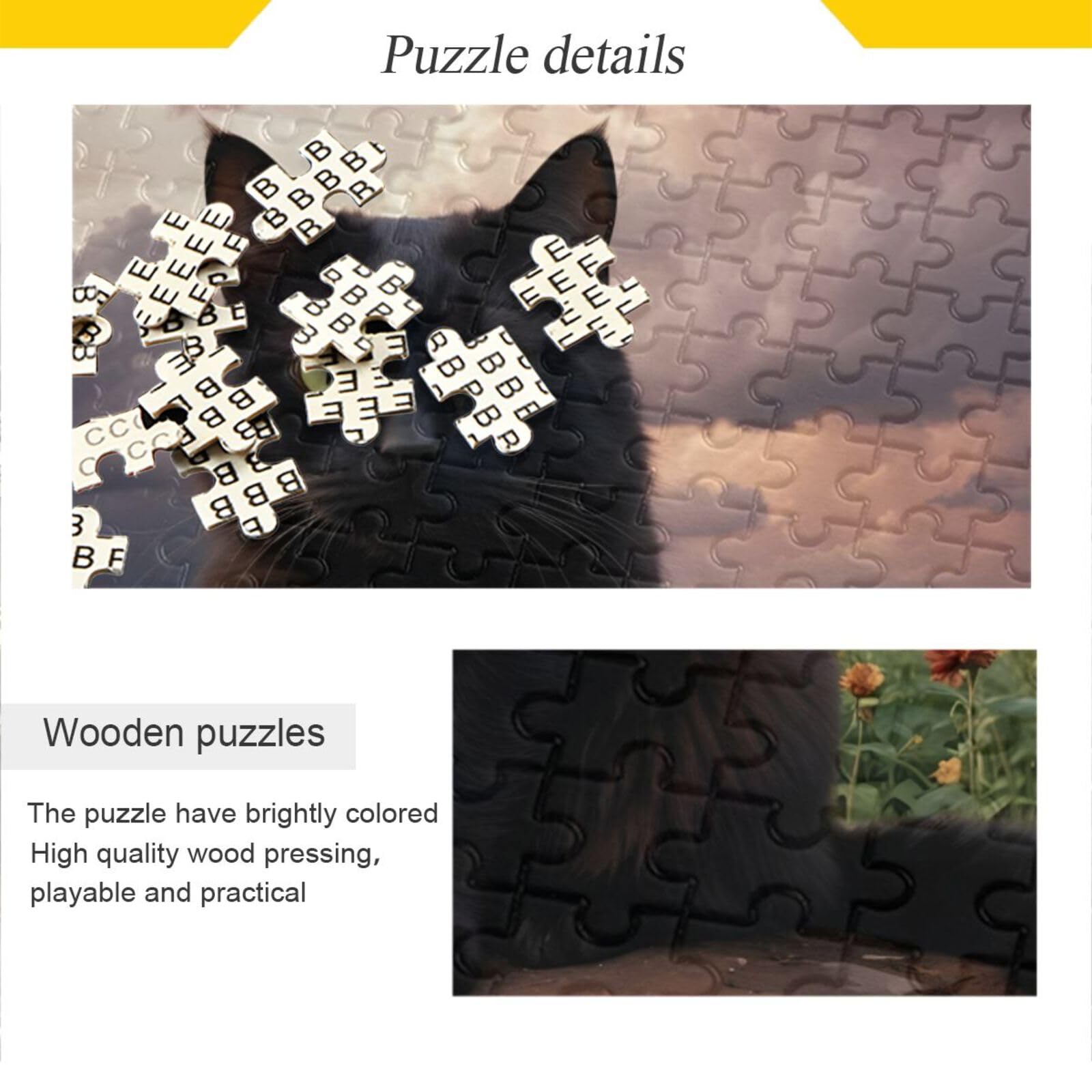 Kucing hitamページ！ KYZSXZ Wild Black Cat Jigsaw Puzzle for Adults 500 Pieces, Zigsaw