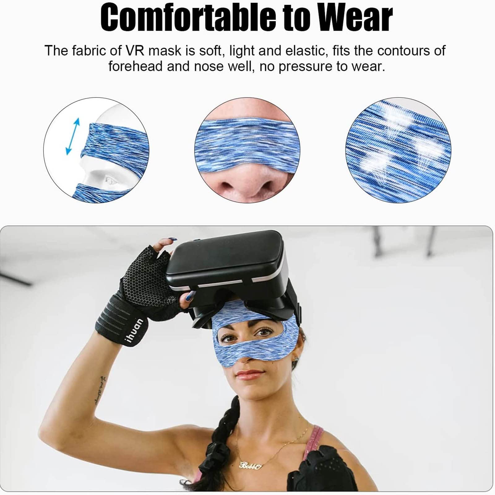 Lot de 2 masques de réalité virtuelle PSVR2 - Sangle réglable lavable pour PSVR2/PICO4