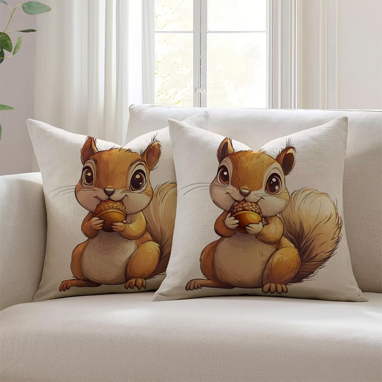 Coussins exterieures imperméable 60x60 en lin animaux Lejnlnng JL-4793