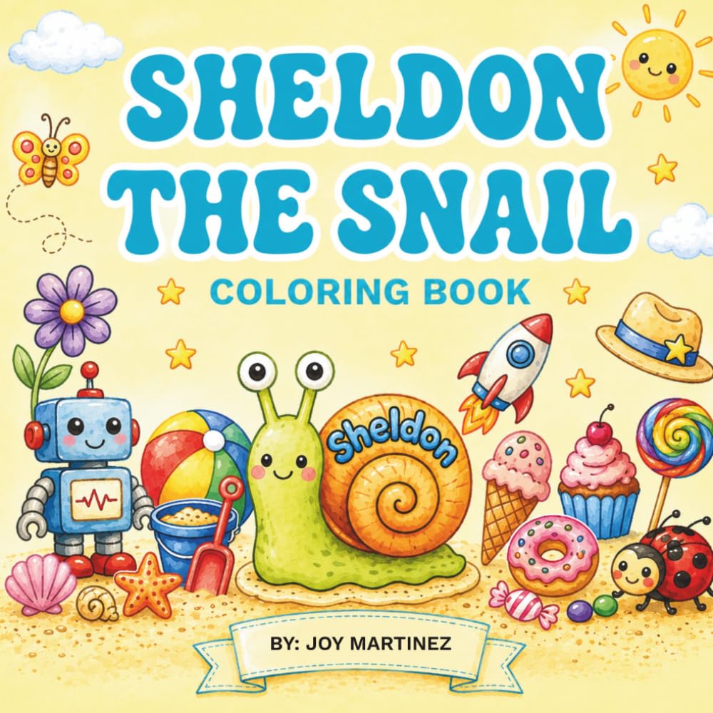 Sheldon the Snail Coloring Book: A Cute and Relaxing Coloring Book for Kids Featuring Fun Scenes, Nature, and Everyday Adventures (Sheldon the Snail ... Sheldon's Adventures, Sheldon Goes to School)