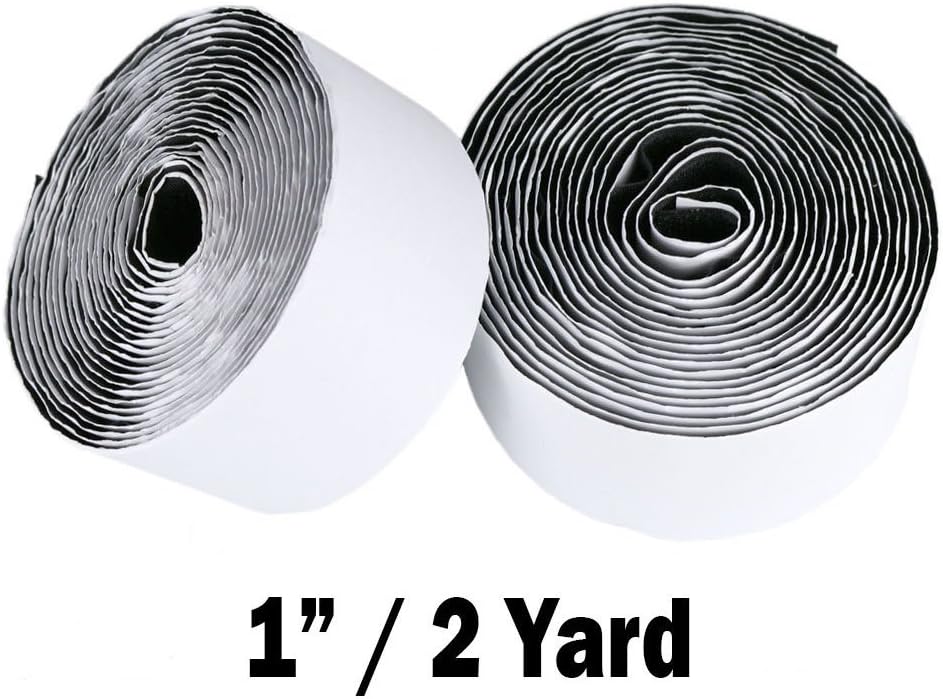 Industrial Strength Sticky-Back Hook & Loop Fasteners, Black, 1 inch x 6 feet (2 yards) Straps Roll