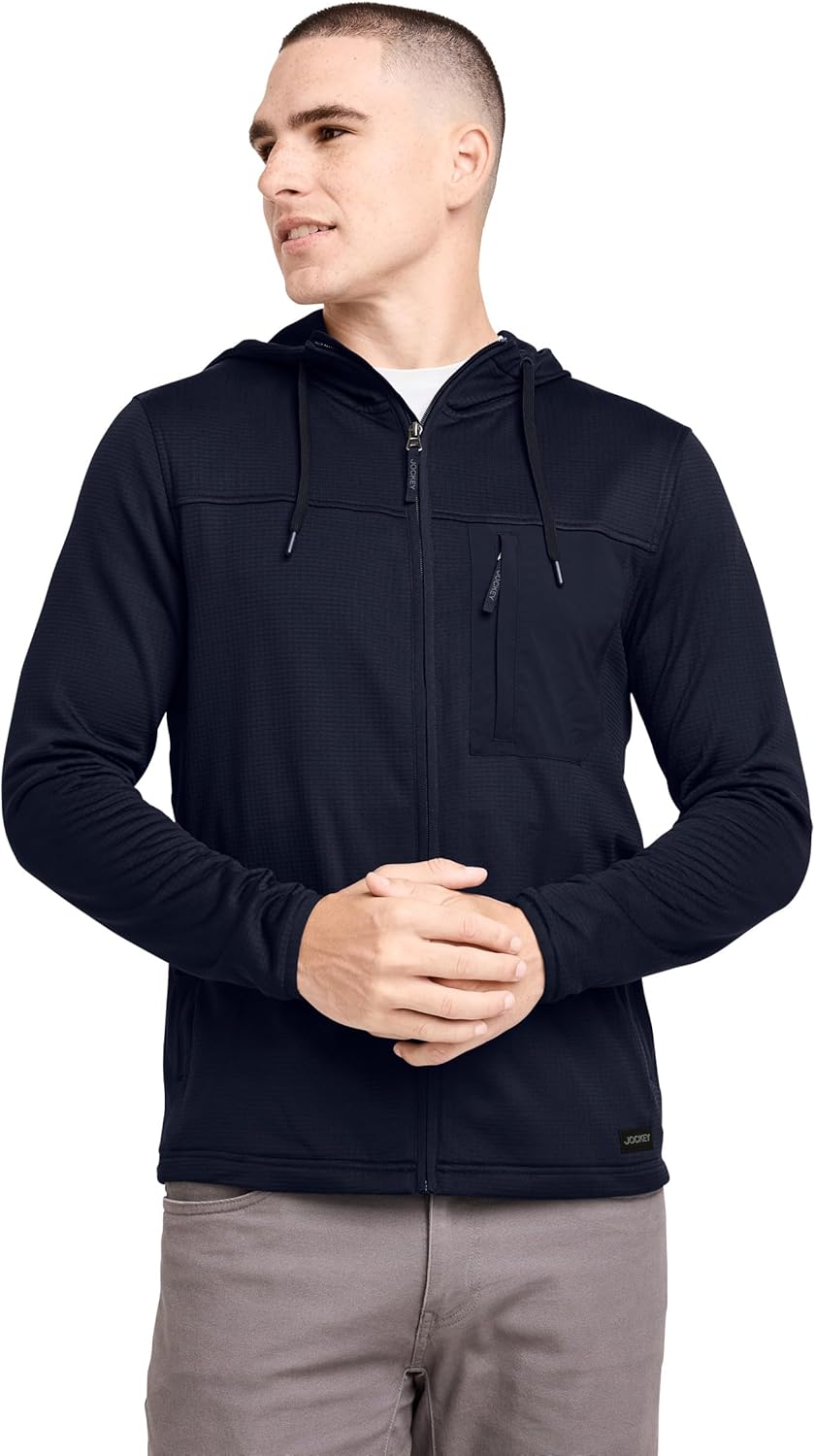 Jockey Outdoors Men's Casualwear Lightweight Grid Fleece