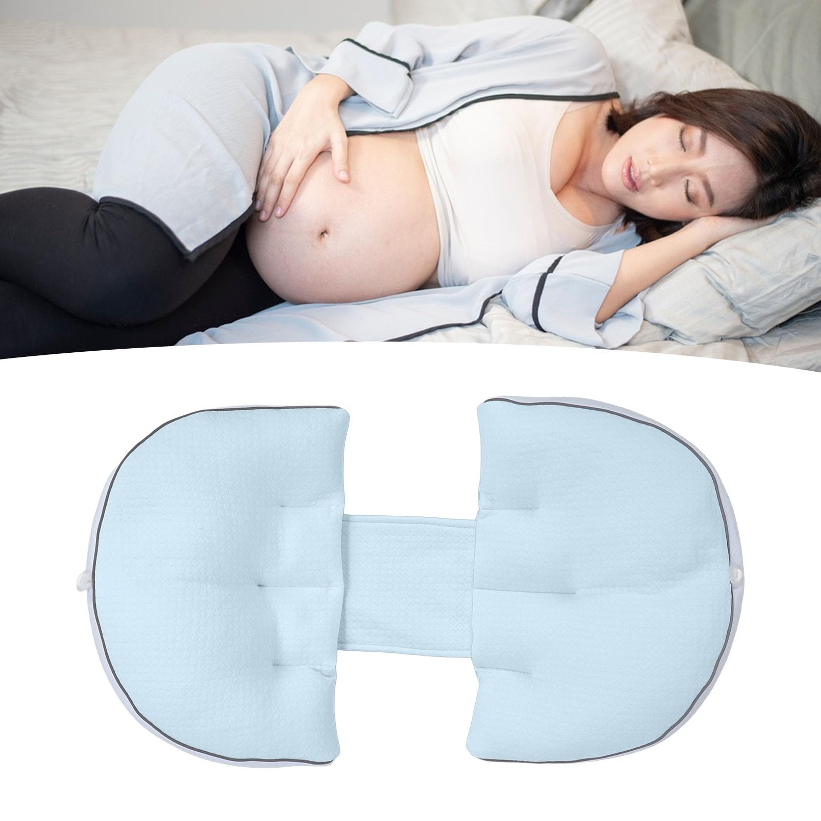Poduszka z boku Poduszka Regulowana miękka oddychająca wygodna poduszka do ciała macierzyńskiego Wsparcie dla kobiet w ciąży ergonomiczna konstrukcja bezpieczna do czyszczenia (Niebieski)