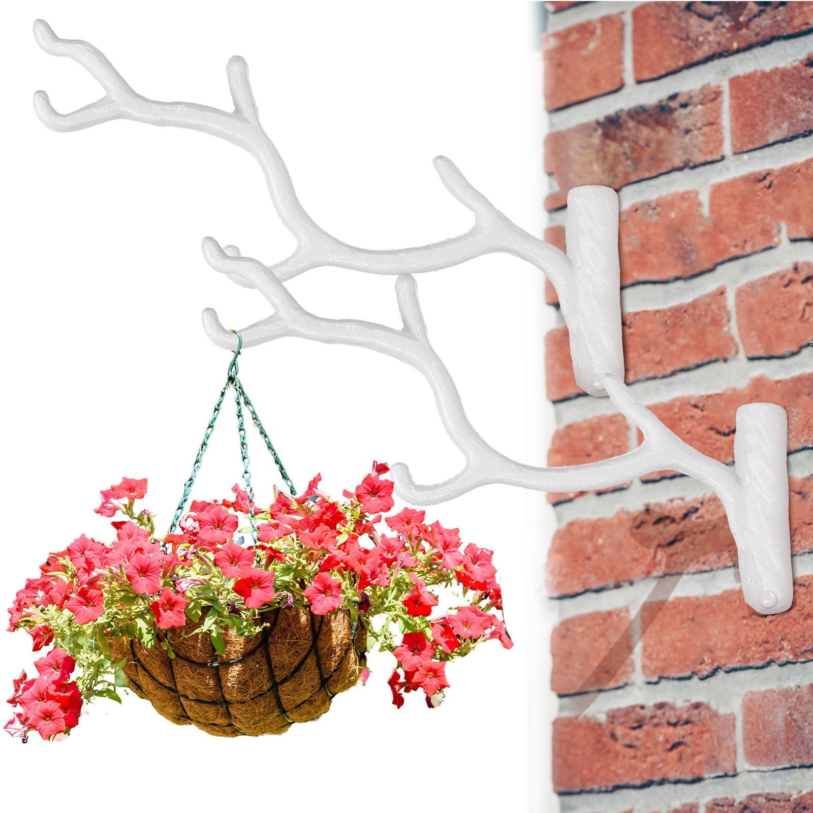 Blulu 2 Stück 27,9 cm große Gusseisen-Baumzweig-Pflanzenaufhänger, dekorative Metall-Wandhalterung, Haken, Wand, strapazierfähig, Aufbewahrungsregal zum Aufhängen von Pflanzen, Töpfen, Körben
