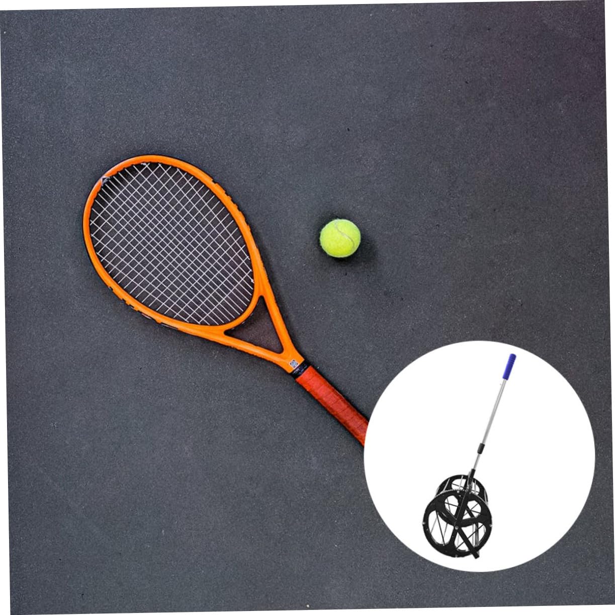 Raccoglipalline Tennis Regolabile, Capienza 55 Palline, Nylon e Metallo | 1, 85kg, Autoportante, per Allenamento e Tornei di Tennis, Cesta per Raccolta