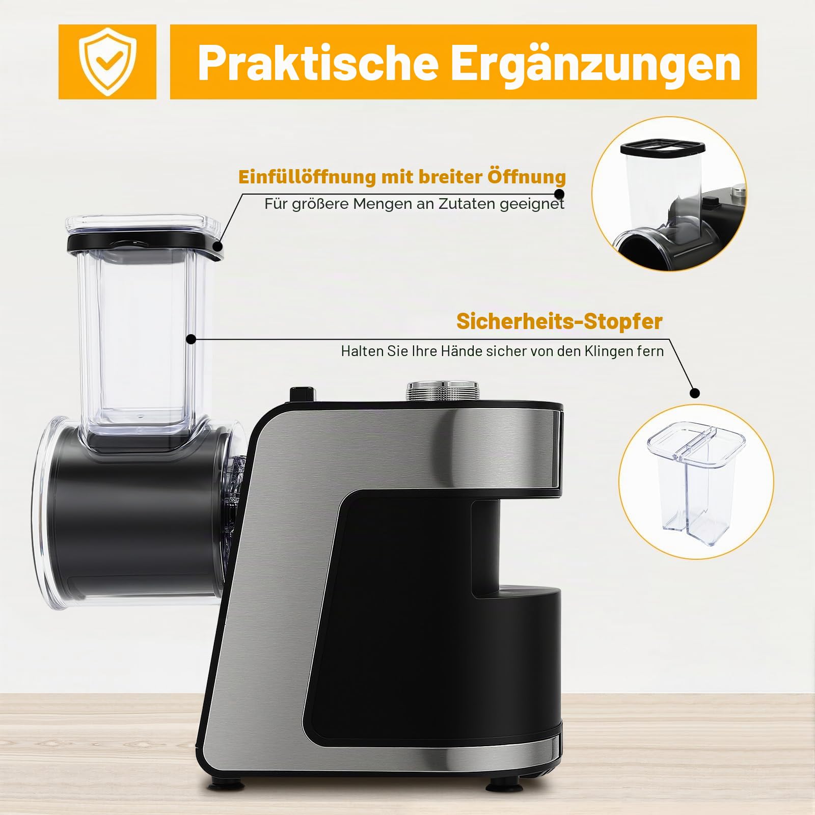 1000W Gemüseschneider Elektrisch mit 10 Ersatzklingen, 5 in 1 Elektrischer Gemüsehobel Küchenreibe Gemüsereibe Gemüsehobel Allesschneider Multiraffel Schneidemaschine Zum Zerkleinern und Schneiden
