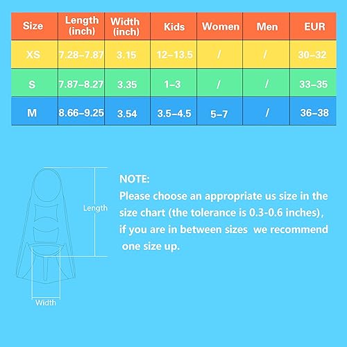Miniatura 6 de Aletas de natación para niños, aletas cortas para jóvenes, aletas de entrenamiento de natación para natación de regazo, para niños y niñas