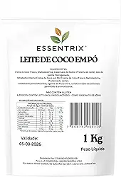 Leite de Coco em Po Essentrix 1Kg – Substituto do Leite em Po, Soluvel e Cremoso, Ideal para Receitas Doces e Salgadas – Sem Glúten