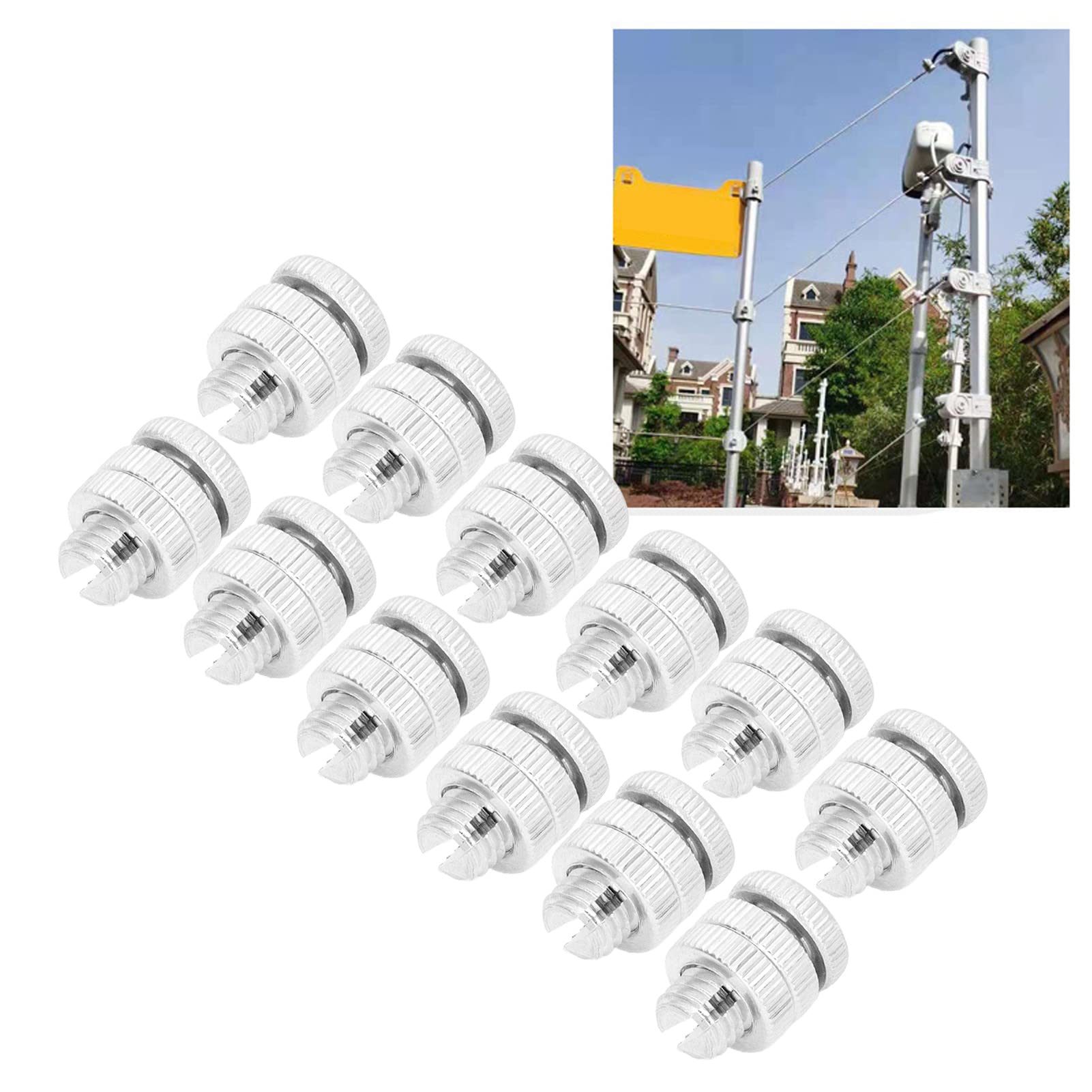 100 Connettori Per Recinto Elettrico,Connettori Per Filo Per Recinto Elettrico, Durevole Lega di Alluminio da 0.8 Cm, Bullone Scanalato Per Filo Per Recinto Elettrico, Accessori Per Recinto Elettrico