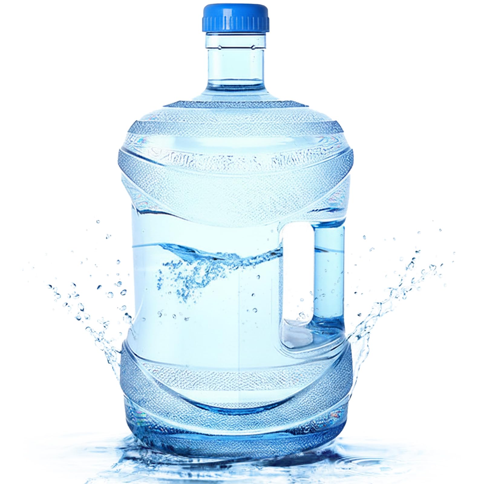 Peosaard 2 Gallon Water Bottle, Gallon Water Bottle, Empty Plastic Galon Jug with Screw Cap & Integrated Handle for Cooler Kettle, Storage Tub, 7.5L, Big Jug