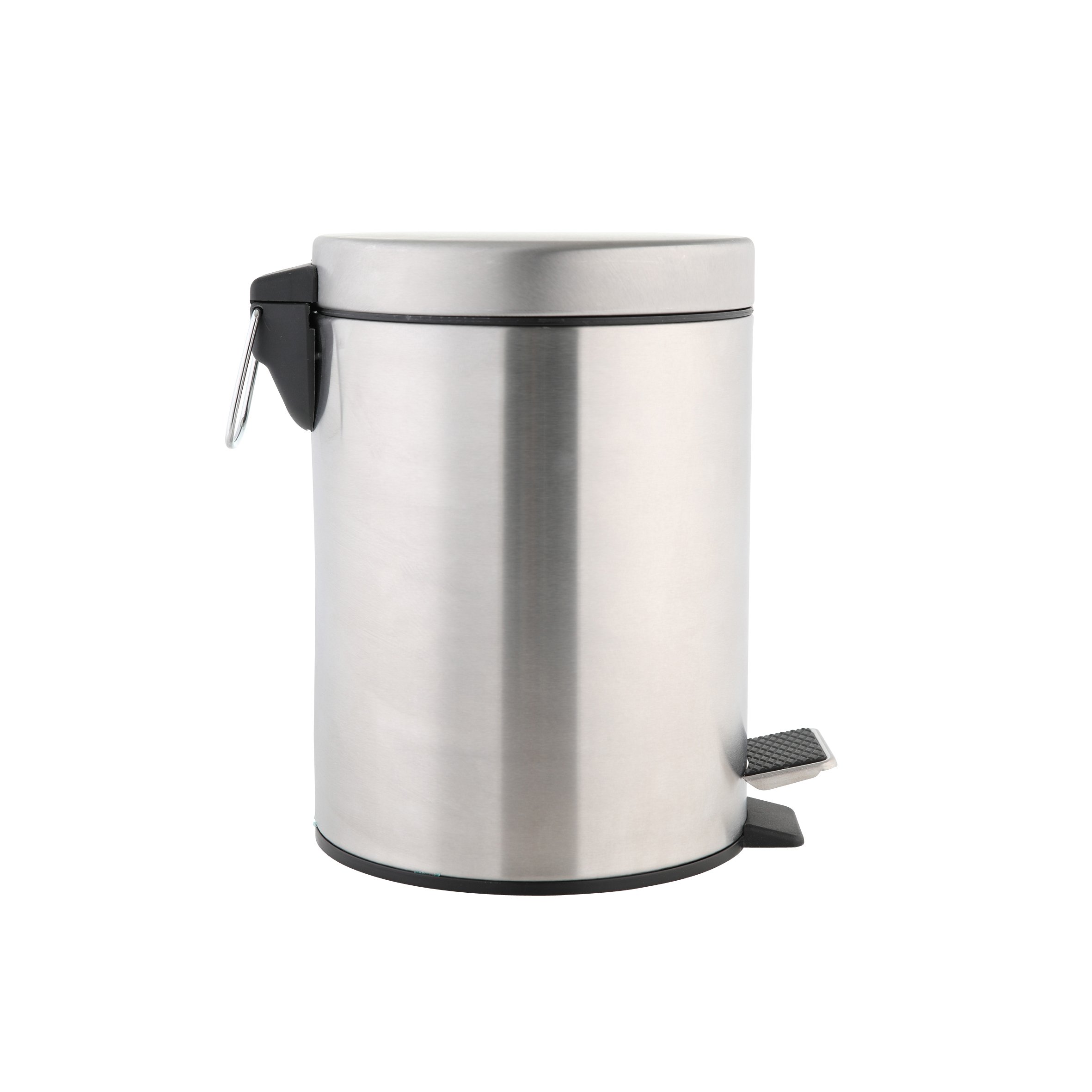 Axentia Poubelle Salle De Bain 3L - Acier Inoxydable, Pédale - Design Moderne Argent/noir - Hygiénique