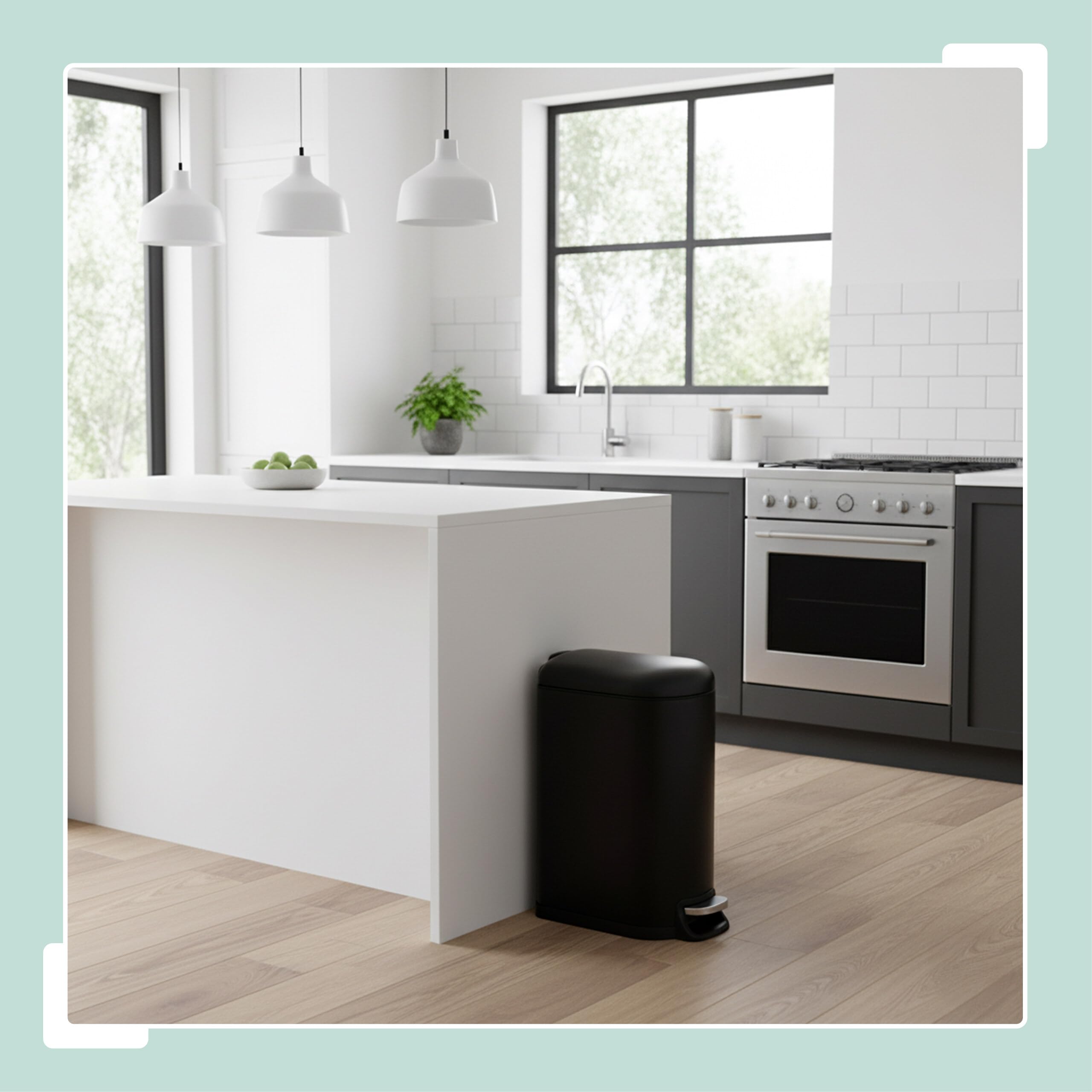 Relaxdays Cubo de Basura de 10L con Cierre Suave, Interior extraíble, Tapa y Dimensiones 39x18.5x31.5 cm, Negro