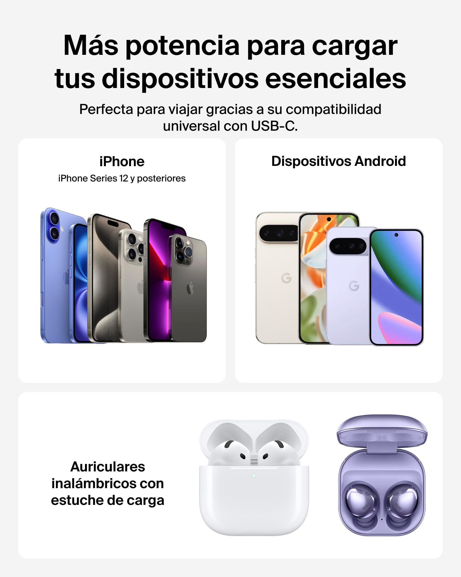 Belkin BoostCharge Batería Externa Magnética Delgada 10000mAh - Blanco | Power Bank con Soporte, Anillo Magnético, 1 Puerto USB-C, Cable Incluido, Autorizada como Equipaje de Mano, Batería Portátil