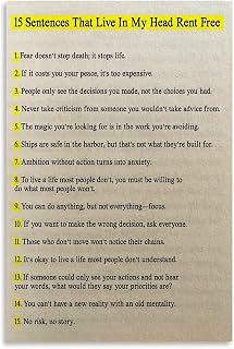 15 Sentences That Live In My Head Rent Free Poster 2 Canvas Painting Posters And Prints Wall Art Pictures for Living Room Bedroom Decor 12x18inch(30x45cm) Unframe-style