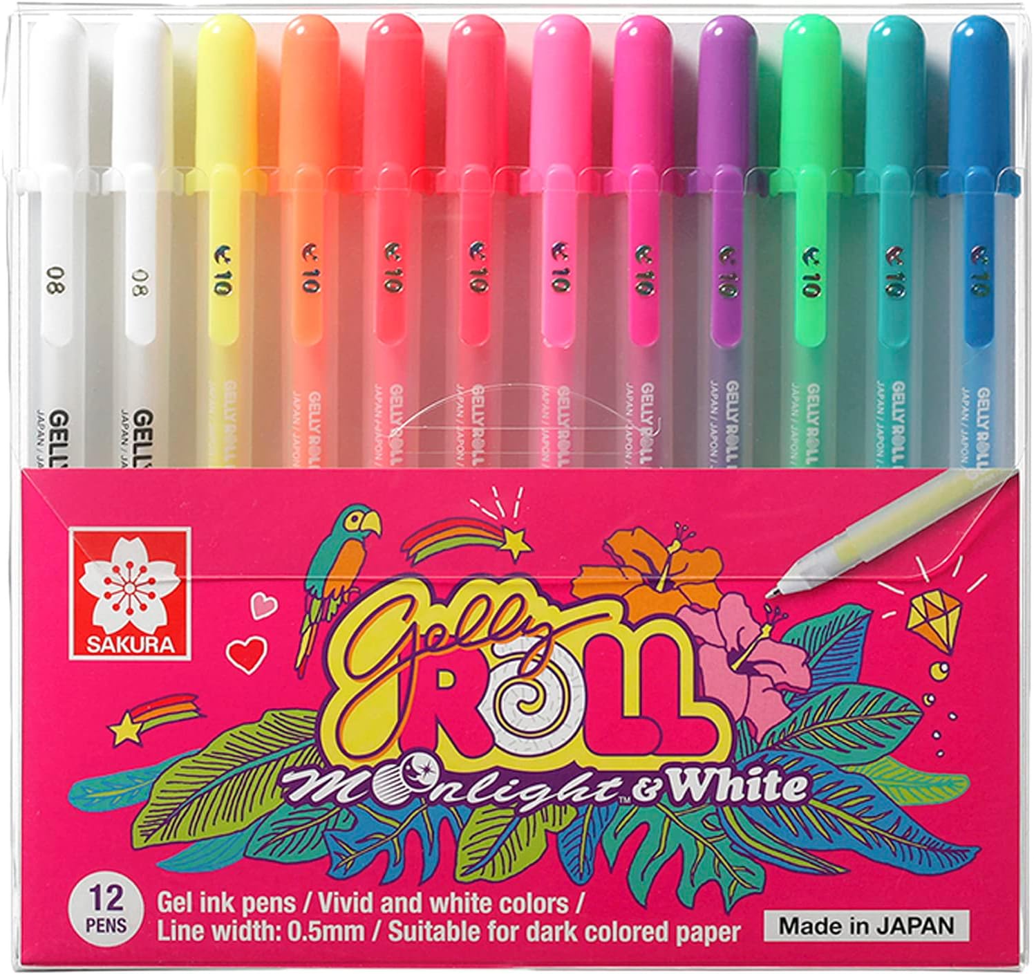 Sakura Gelly Roll Moonlight & White 12 Pens Set – Smooth Writing & Vibrant Ink