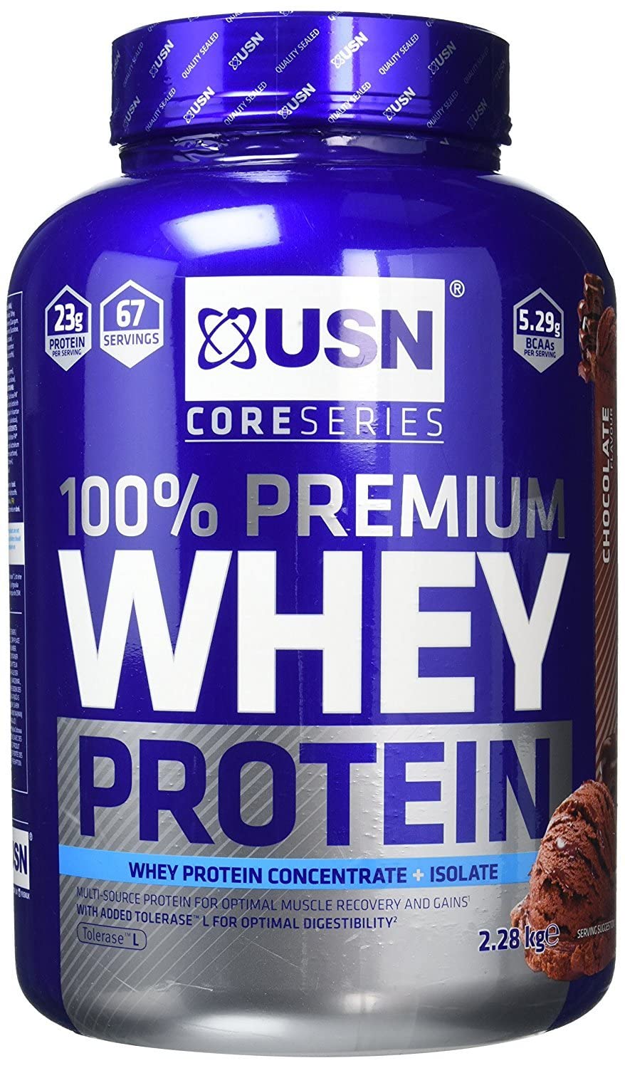 Buy USN 100 Whey Chocolate 2.28 kg Premium Whey Protein Whey Isolate