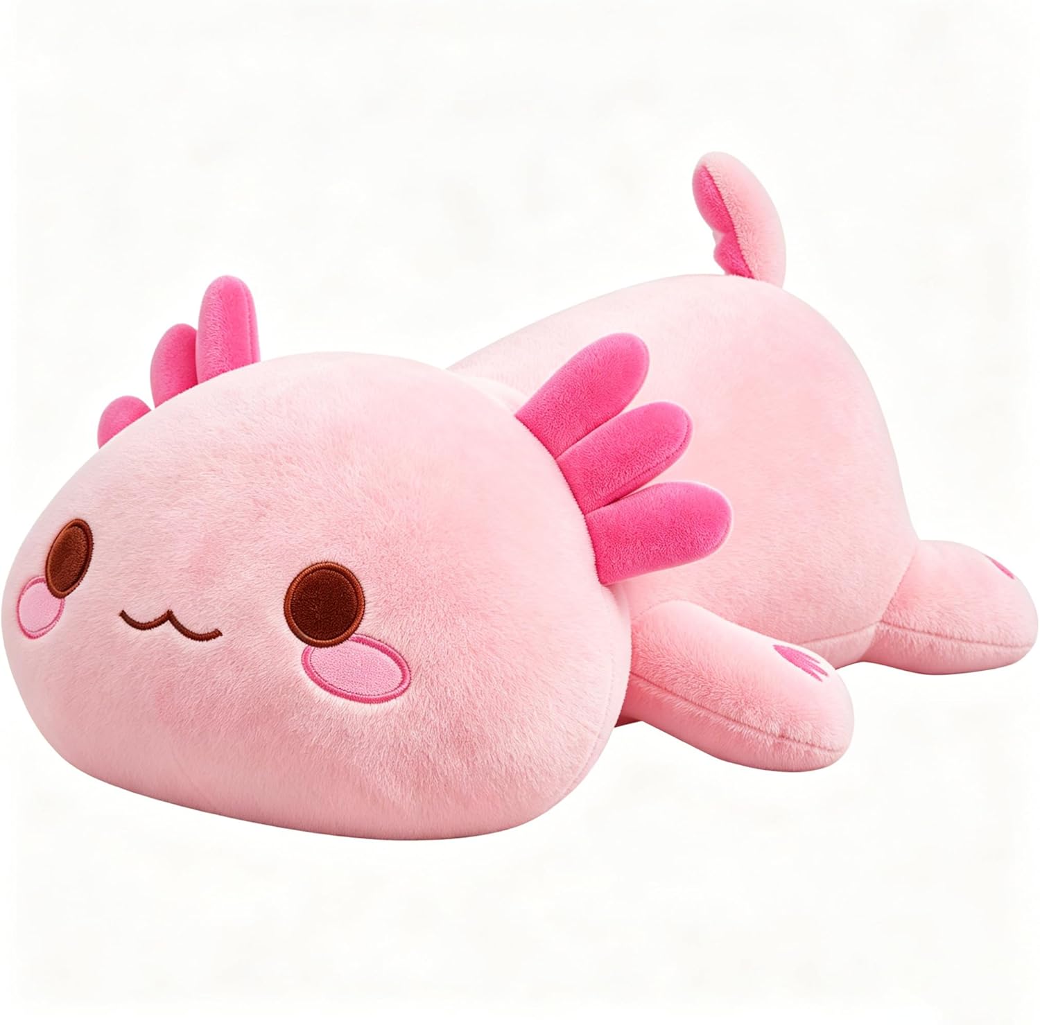 19.7 Inch Axolotl Plush Pillow, Soft Pink Kawaii Stuffed Animal Toy, Cute Salamander Plushie Gift for Kids Adults Bedroom Decor