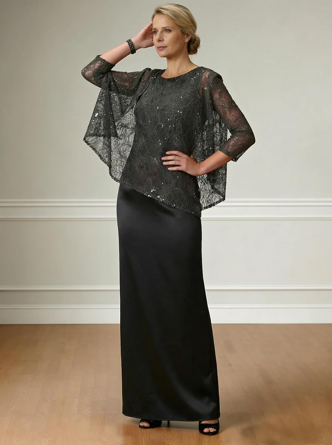 Lace Applique Mother of The Bride Dresses for Wedding Chiffon Formal Dresses with Jacket - Image 4