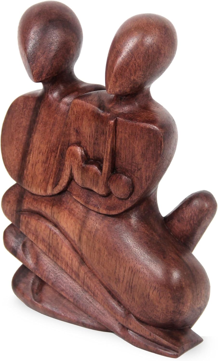 NOVICA Artisan Handmade Wood Statuette Unique Sculpture from Indonesia Brown Family [7.75in H x 5in W x 2in D] ' Family Love'