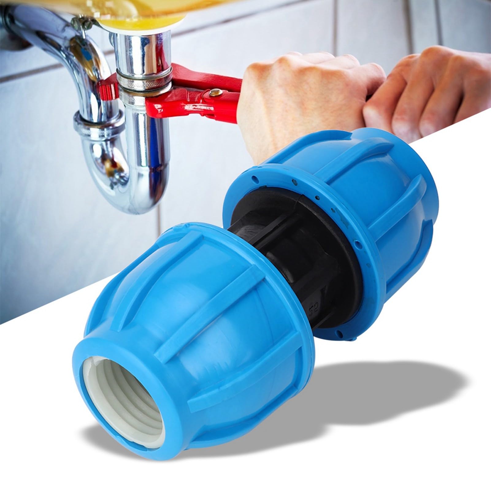 Haosie 4PCS Water Pipe Fitting, 25mm to 25mm Water Pipe Connectors, Straight Pipes Connection Adapter, PE Plastic - Image 4