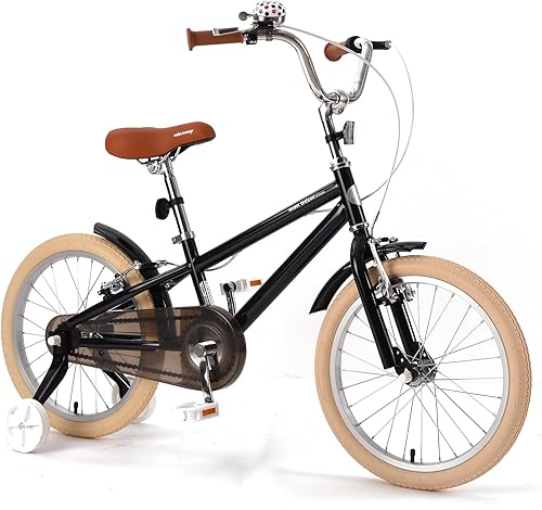 montresor Bicicleta para niños de 3 a 5 años con ruedas de entrenamiento extraíbles, campana, soporte, canasta, 16 pulgadas, regalo de cumpleaños