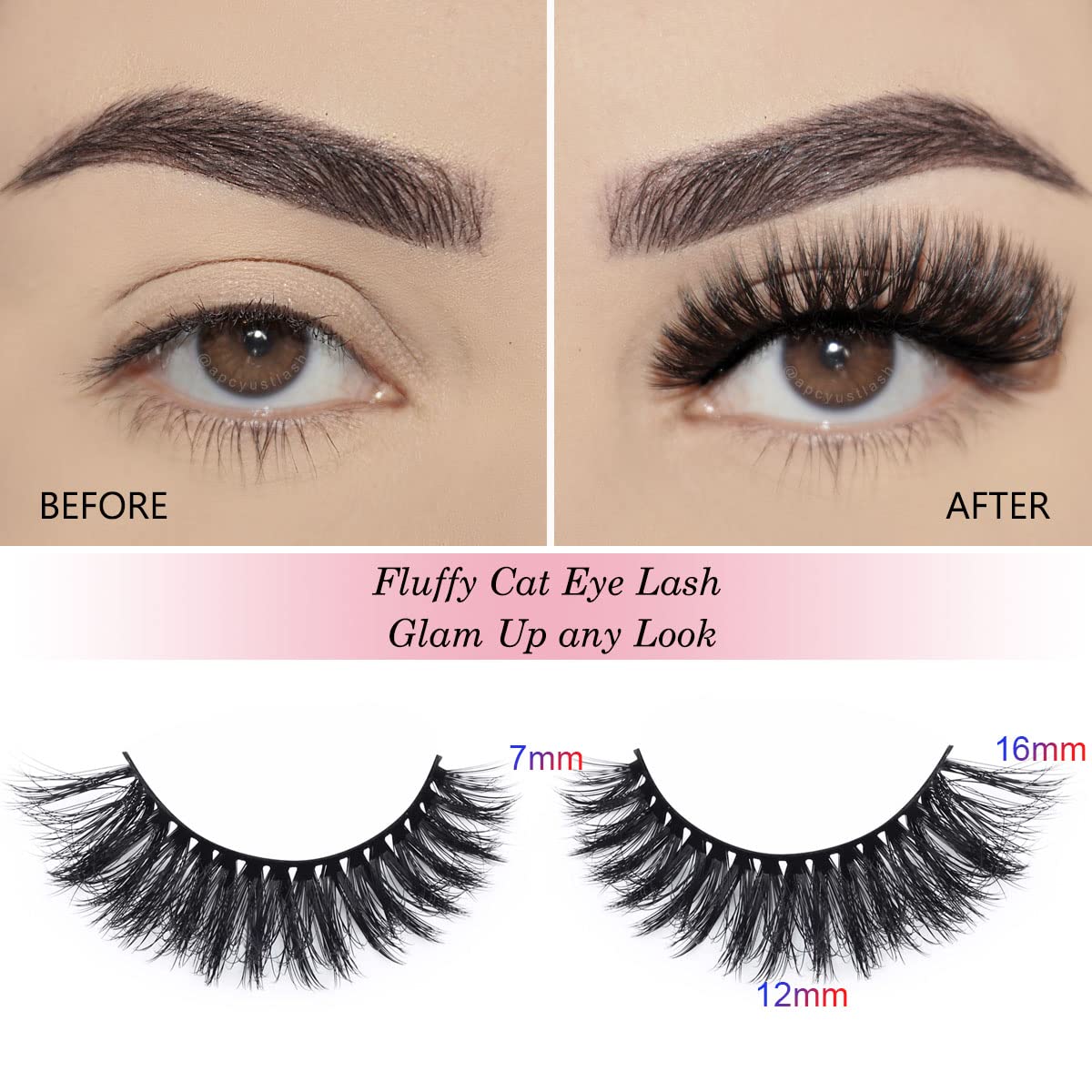 APCYUST Lashes Bulk 30 Pair Wholesale Faux Mink Eyelashes 5D Fluffy Eyelash 15mm 18mm 20mm Natural Medium Length Fake Lash with Portable Pack