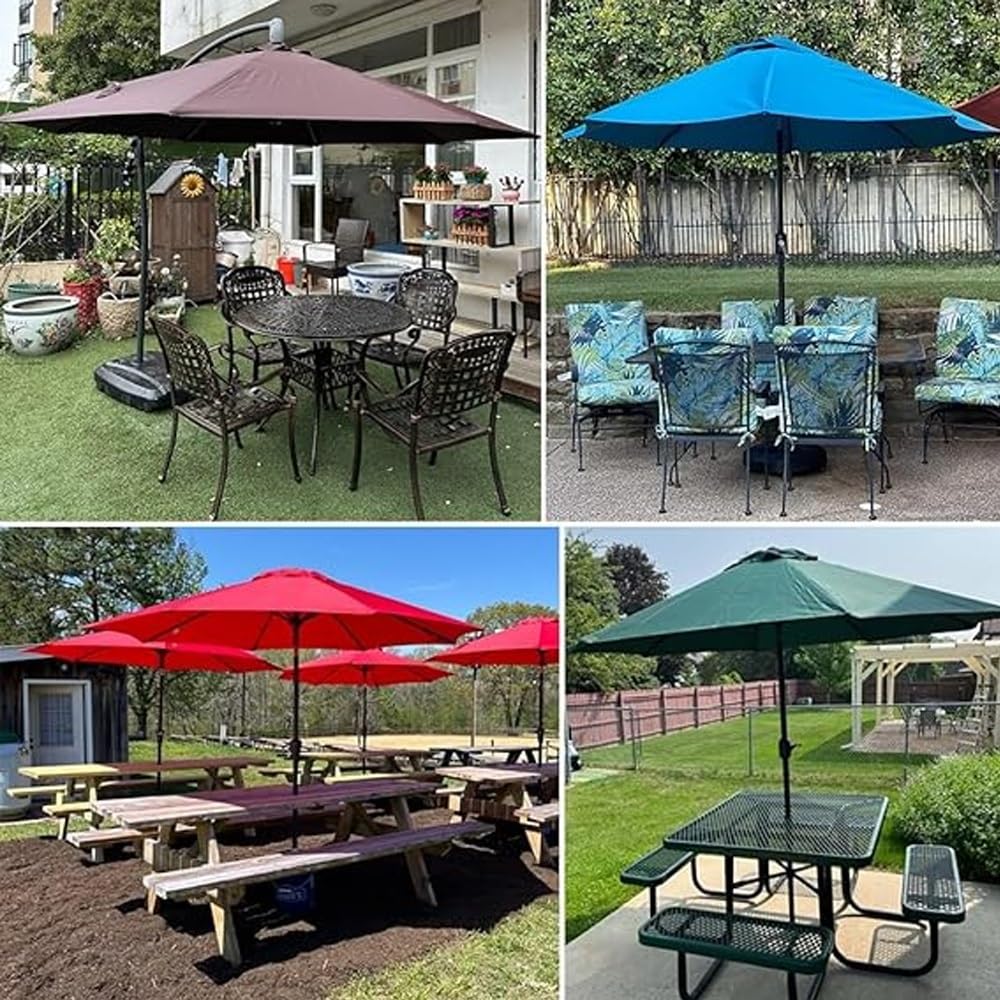 Telo di ricambio per ombrellone da giardino da 8 piedi, 9 piedi e 10 piedi, per tavolo da mercato all'aperto, per ombrellone da giardino, telo di ricambio per ombrellone da giardino a 6 stecche e 8 st