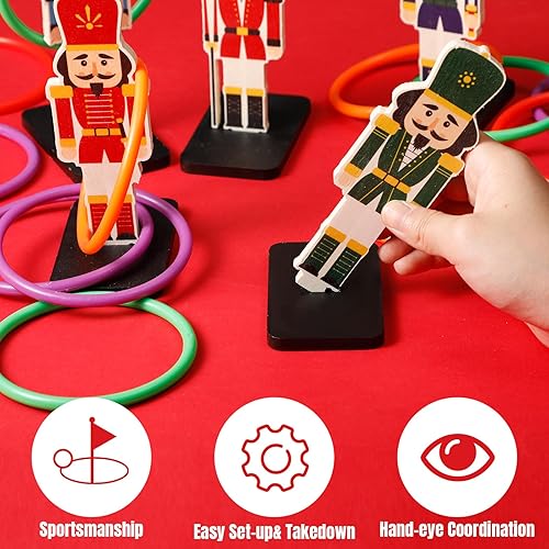 Miniatura 3 de Cascanueces de Navidad, juegos de lanzamiento de anillos, juegos de fiesta de Navidad, juguetes para familias, suministros de fiesta de Navidad,
