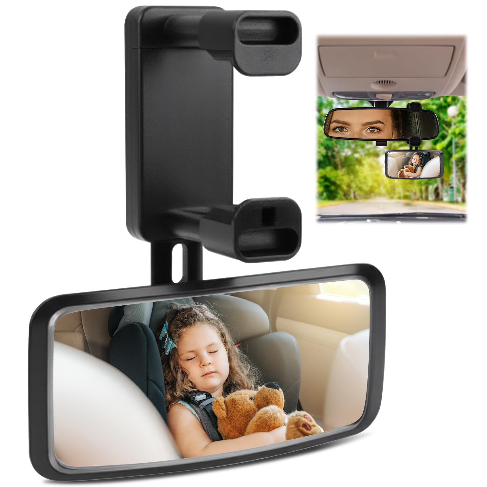 Rücksitzspiegel für Babys, Auto Spiegel für Baby 360° Drehbar, Spiegel Auto Baby Rückbank, Autospiegel Baby Rücksitz Rückspiegel für Kindersitz und Babyschale für allerlei Kopfstütze