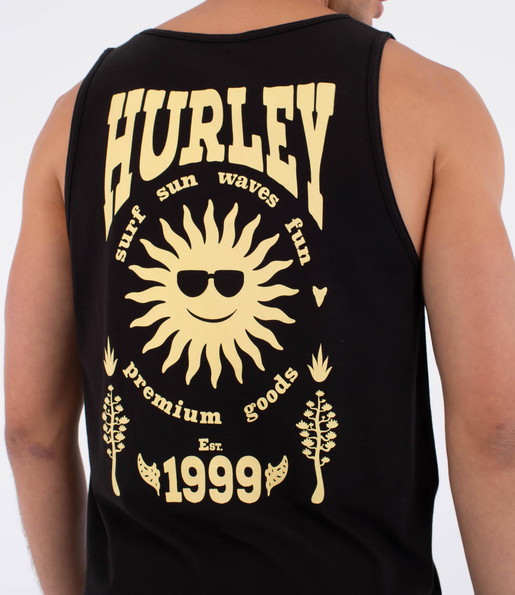 Hurley Mens Tank Top Printing Press FOMO T-Shirt, Black, S EU