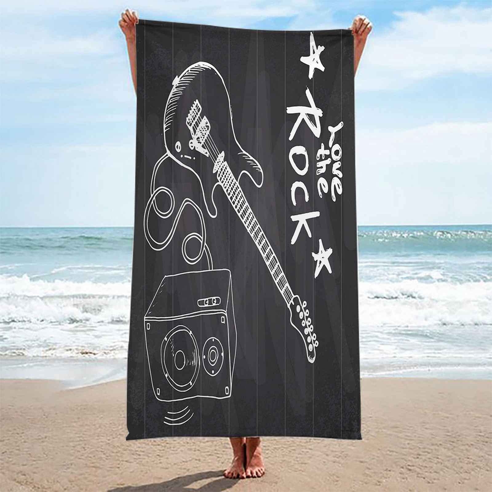 Telo Da Mare 3D Pittura Di Chitarra Stampato Asciugamano Da Spiaggia 150x200cm Asciugamano Microfibra Grande Antisabbia Leggero Telo Mare Per Sport Piscina Viaggi In Famiglia Vacanze