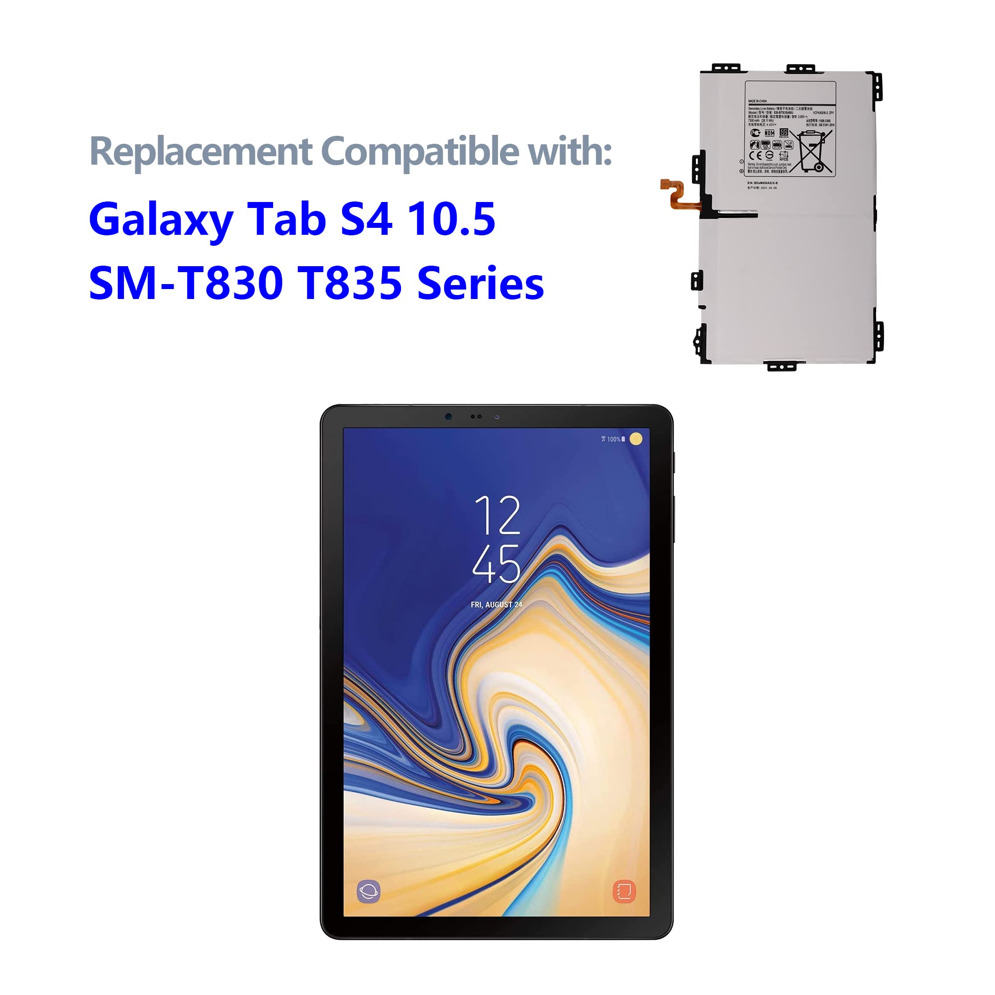 Amazon.com: Duotipa EB-BT835ABU Compatible with Galaxy Tab S4 10.5